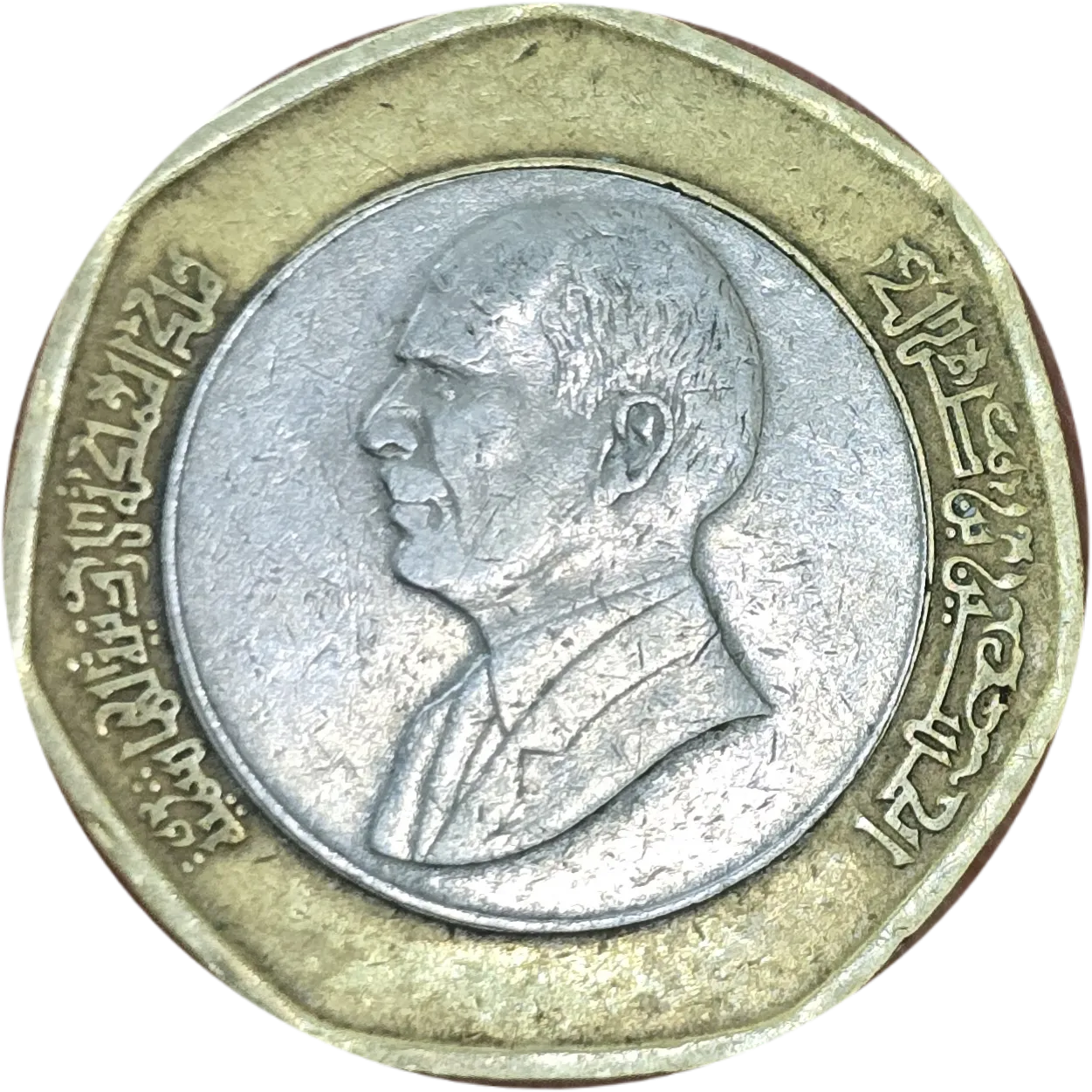 سکه اردن نیم دینار اردن ملک حسین